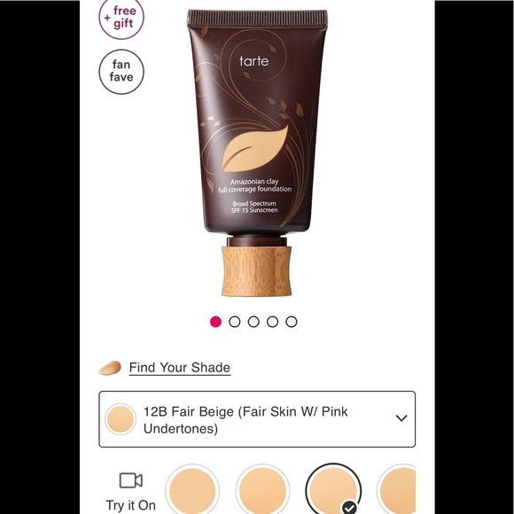 2NIB Tarte Amazonian Clay foundations Fair Beige - Picture 2 of 3
